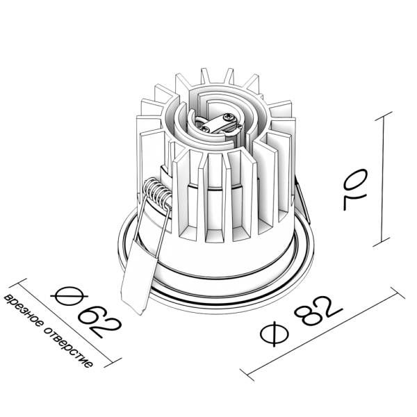 Встраиваемый светильник LeDron FAST TOP MINI WHITE GOLD схема