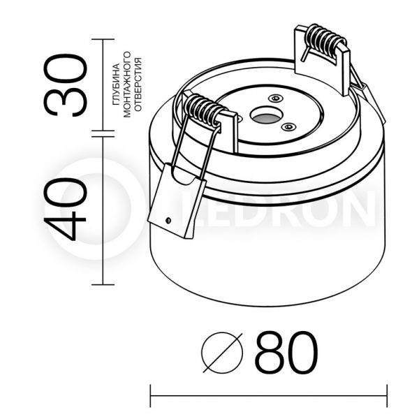 Встраиваемый светильник LeDron LB8-White схема