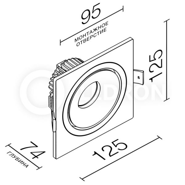 Встраиваемый светильник LeDron LH10BW SQ схема