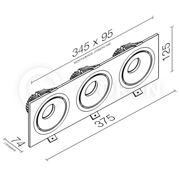 Встраиваемый светильник LeDron LH10W 3 SQ1