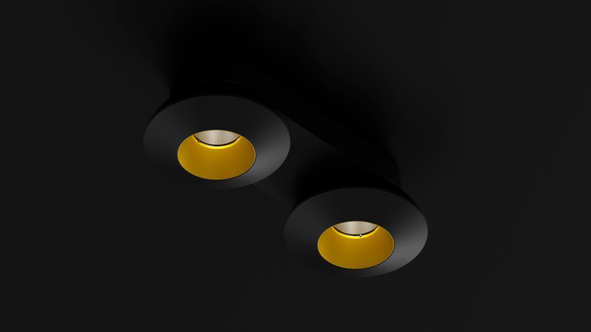 Накладной светильник LeDron KRIS SLIM 2 Black Gold 1