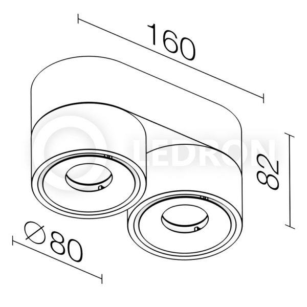 Накладной светильник LeDron LH8 2 схема