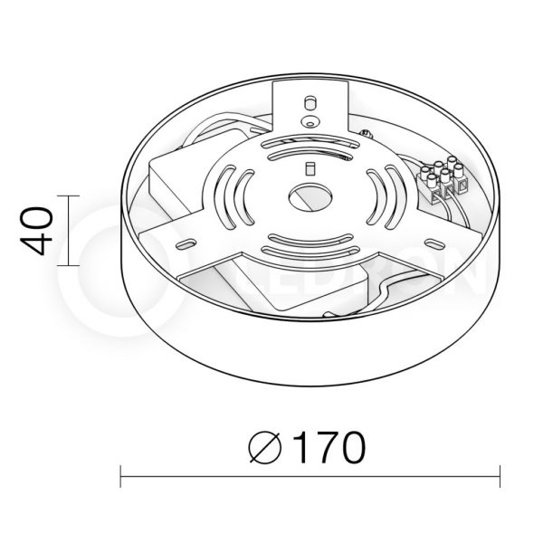 Накладной светильник LeDron LTD0291-16W-Y 3000K схема