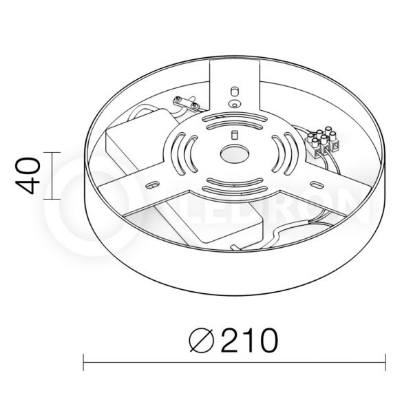Накладной светильник LeDron LTD0291-20W-Y 3000K схема