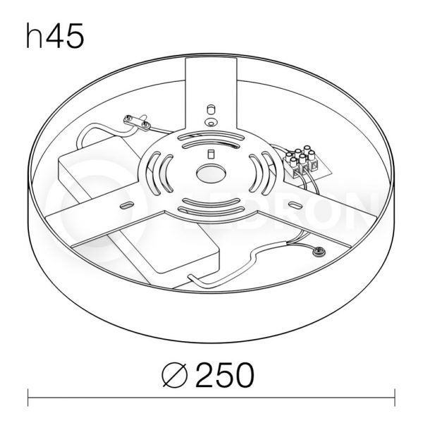 Накладной светильник LeDron LTD0291-30W-Y 3000K схема