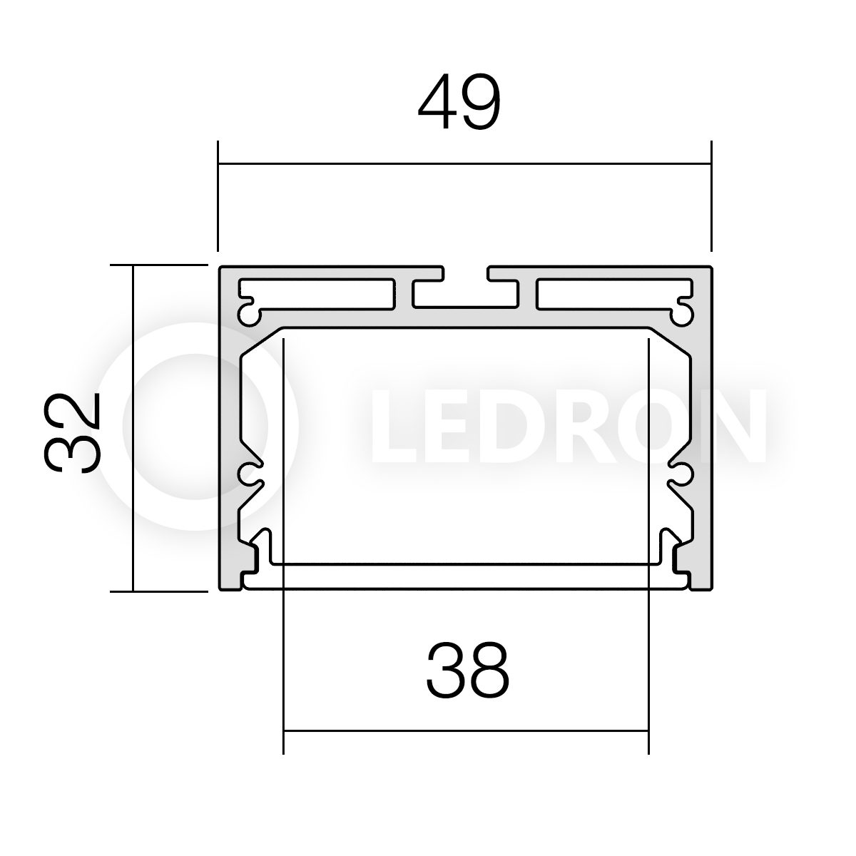 Профиль врезной для светодиодной
