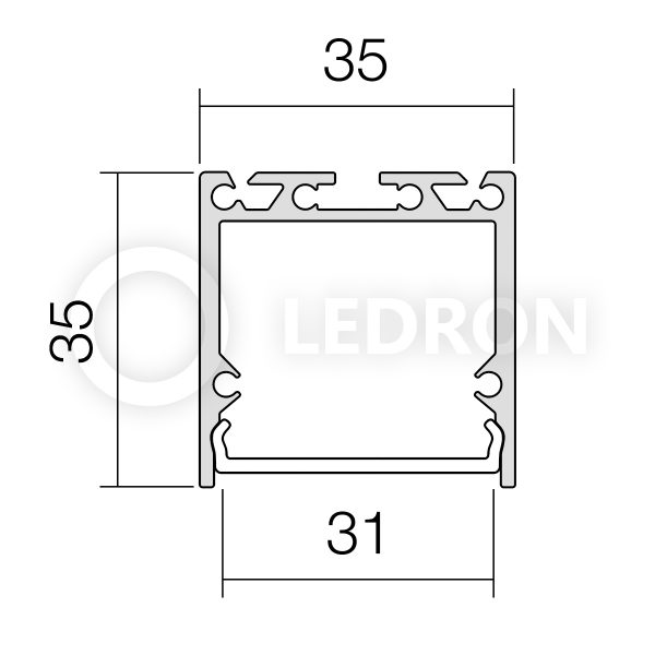 Накладной профиль для светодиодных лент LeDron 3535 схема