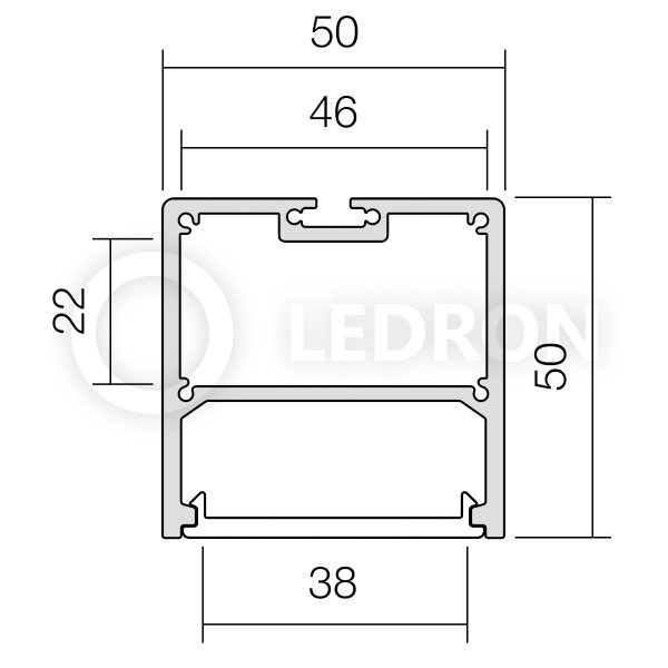 Накладной профиль для светодиодных лент LeDron 5050 схема