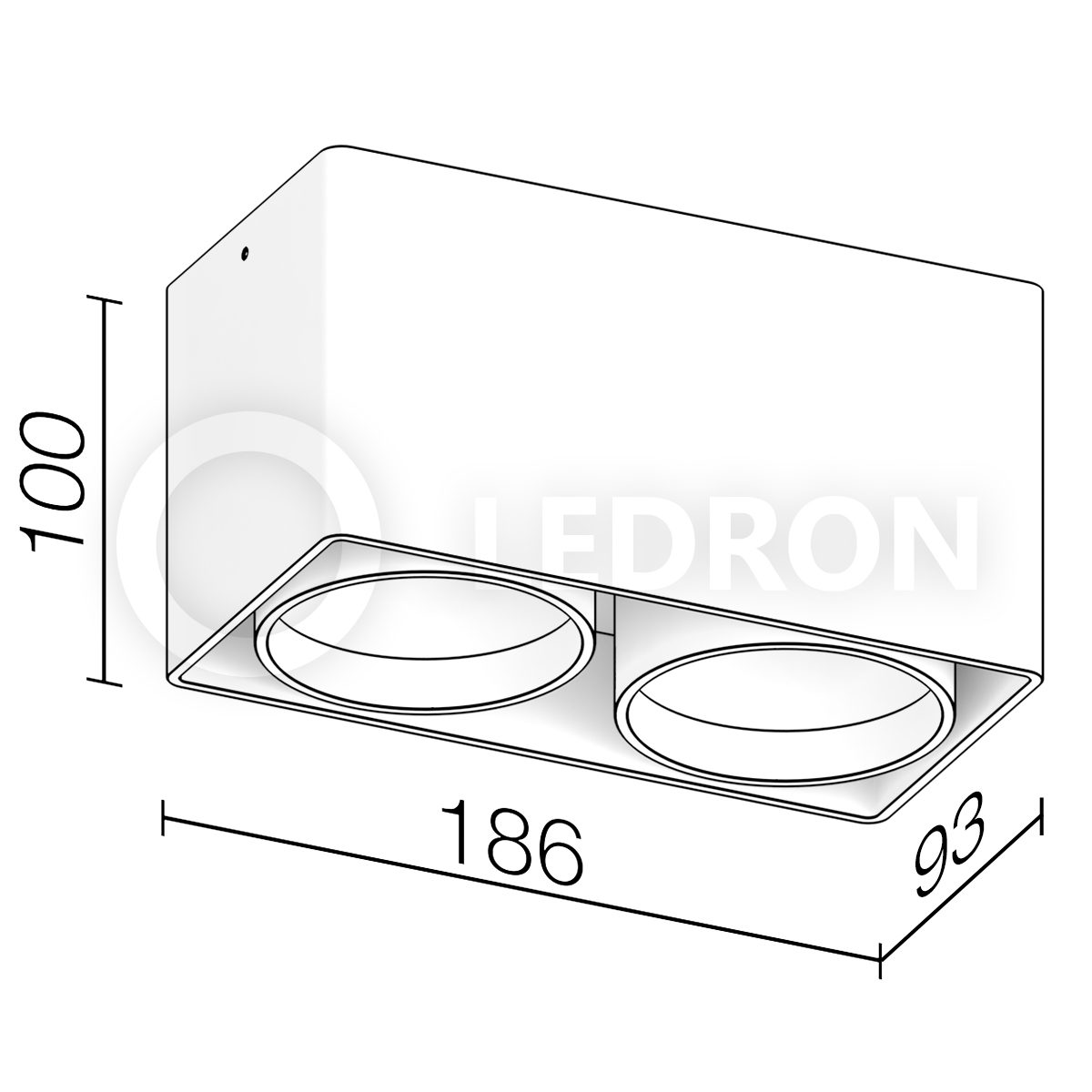 Накладной светодиодный светильник LeDron KEA 2 ED GU10 Black White схема