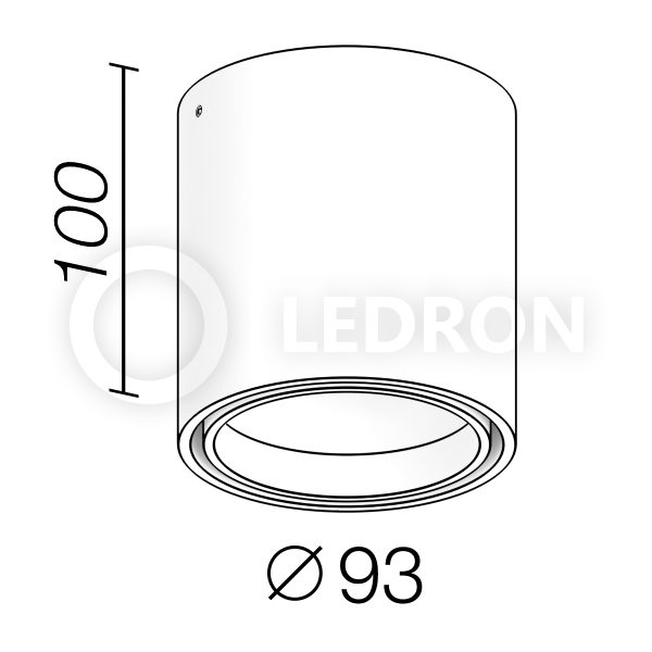 Накладной светодиодный светильник LeDron KEA R ED GU10 BLACK GOLD схема