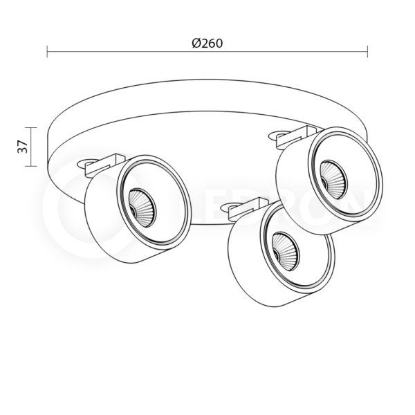 Накладной светильник Ledron SAGITONY R S75-3 схема