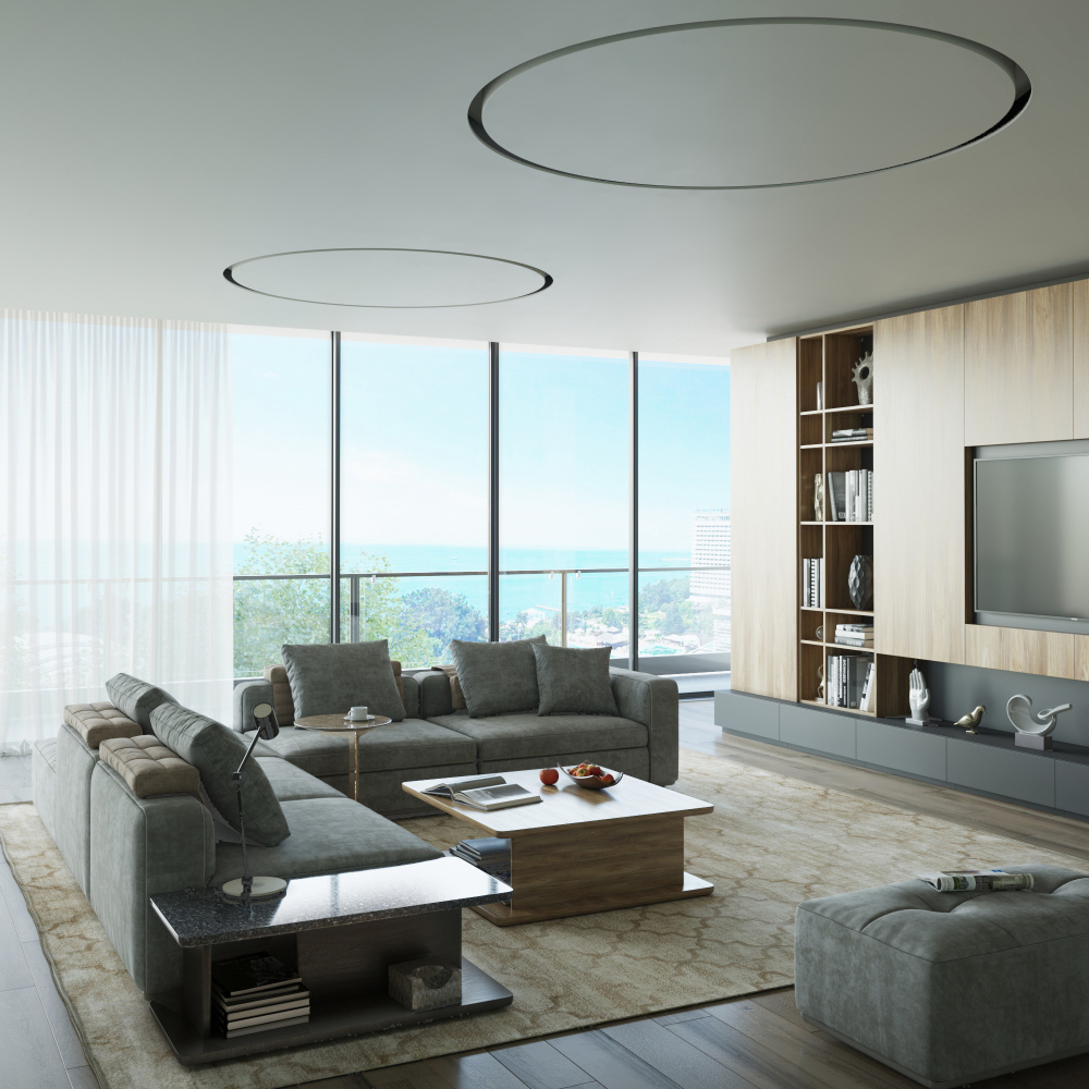 Кольцевой встраиваемый гипсовый светильник Stellanova CALYPSO 1900 в интерьере