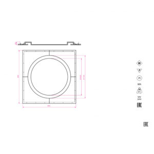 Схема Кольцевой встраиваемый гипсовый светильник Stellanova CALYPSO 720