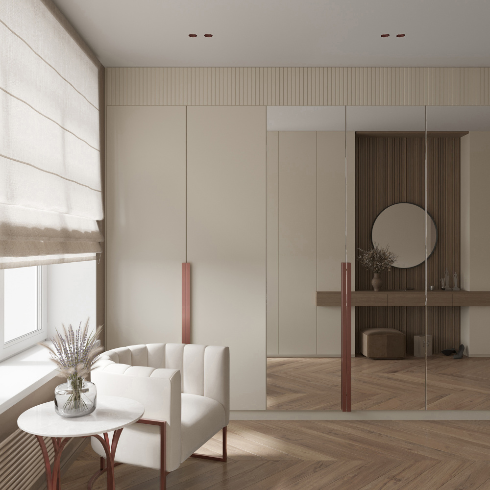 В интерьере Гипсовый встраиваемый светильник Stellanova QUASAR 55 DUO FLAT COPPER