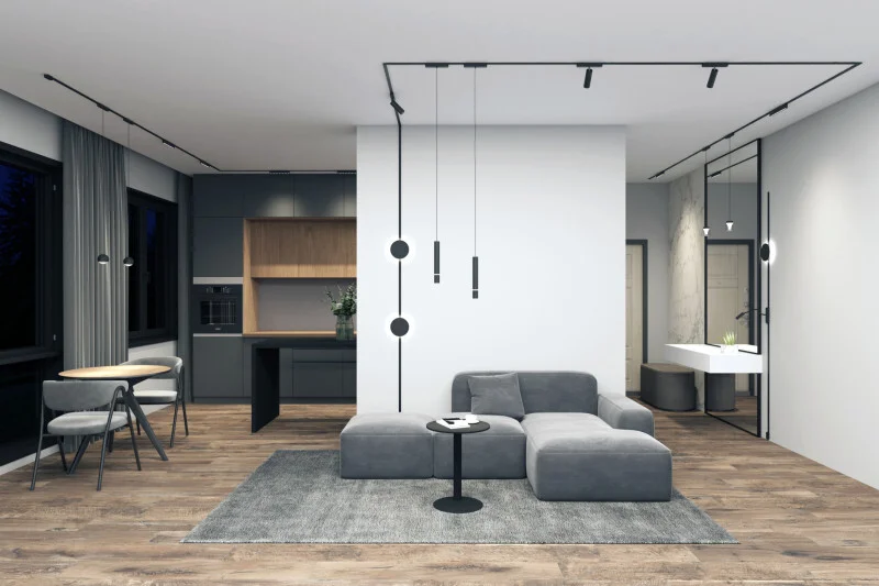 В интерьере Трековый светильник DENKIRS AIR HANG DK5375-BK 5W 2700-6500K