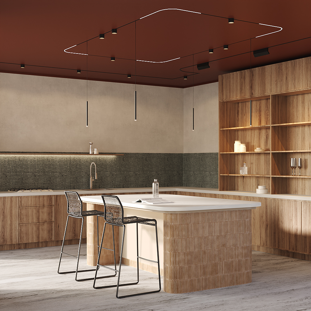 В интерьере Трековый светильник Maytoni Flex Levity 2700К 8Вт 1м TR186-1-8W2.7K-B