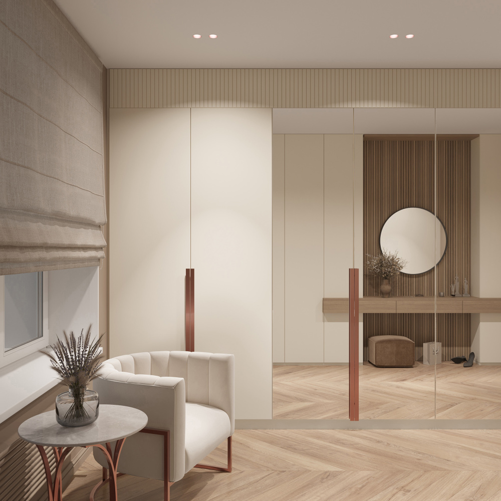 Включен Гипсовый встраиваемый светильник Stellanova QUASAR 55 DUO FLAT COPPER