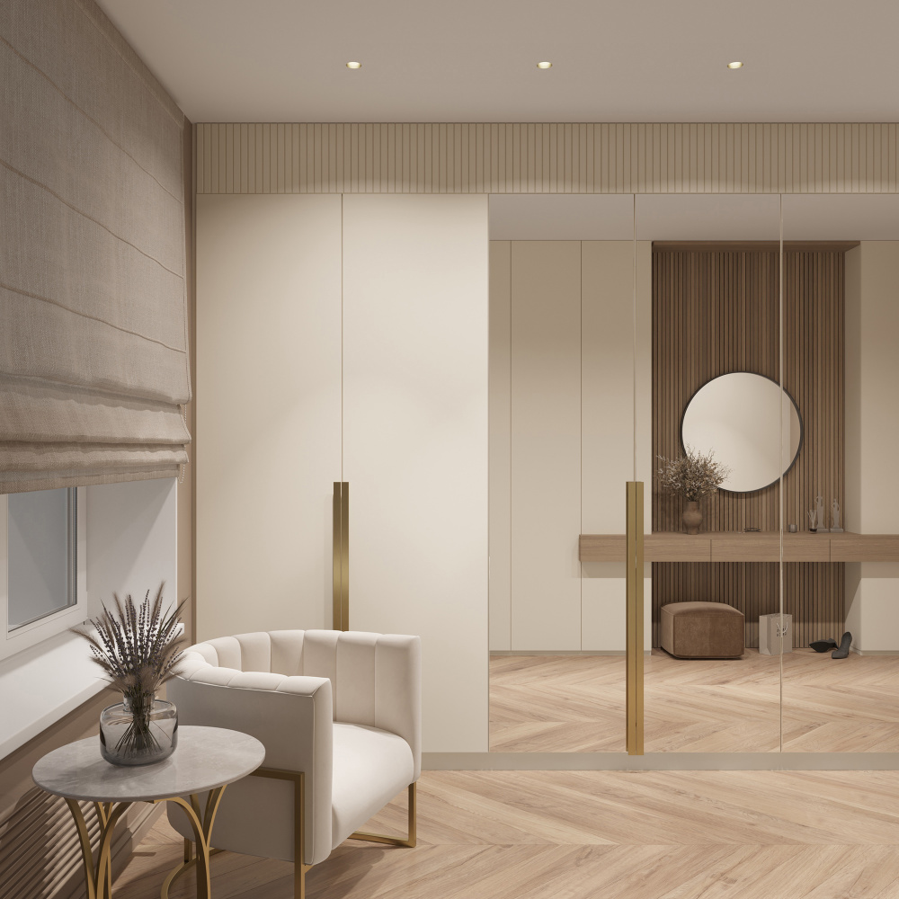 Включен Гипсовый встраиваемый светильник Stellanova QUASAR 55 FLAT BRASS