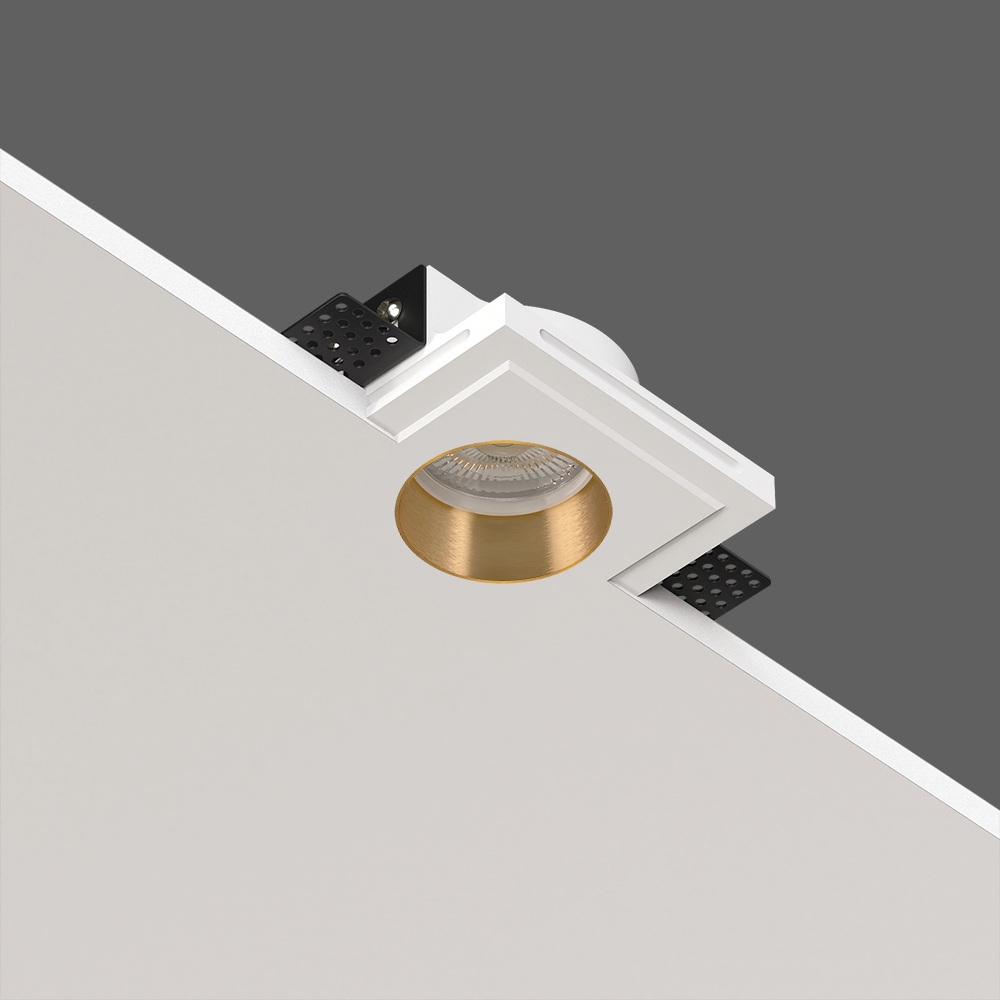 Гипсовый встраиваемый светильник QUASAR 55 FLAT BRASS