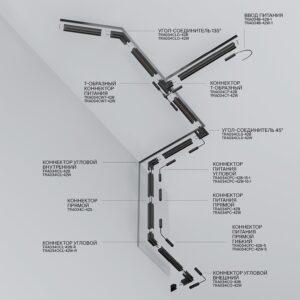 Схема Шинопровод 1 м Exility TRX034-421W встраиваемый под ГКЛ 9,5мм, белый