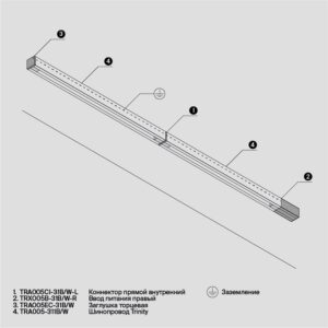 Схема Шинопровод 1м Trinity TRX005-311B накладной-подвесной черный