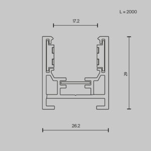 Схема Шинопровод 2м Exility TRXM034-412B низкопрофильный накладной