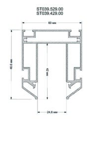 Схема Шинопровод 48V ST039.529.00 под натяжной потолок ST-Luce Белый Длина 2 000мм