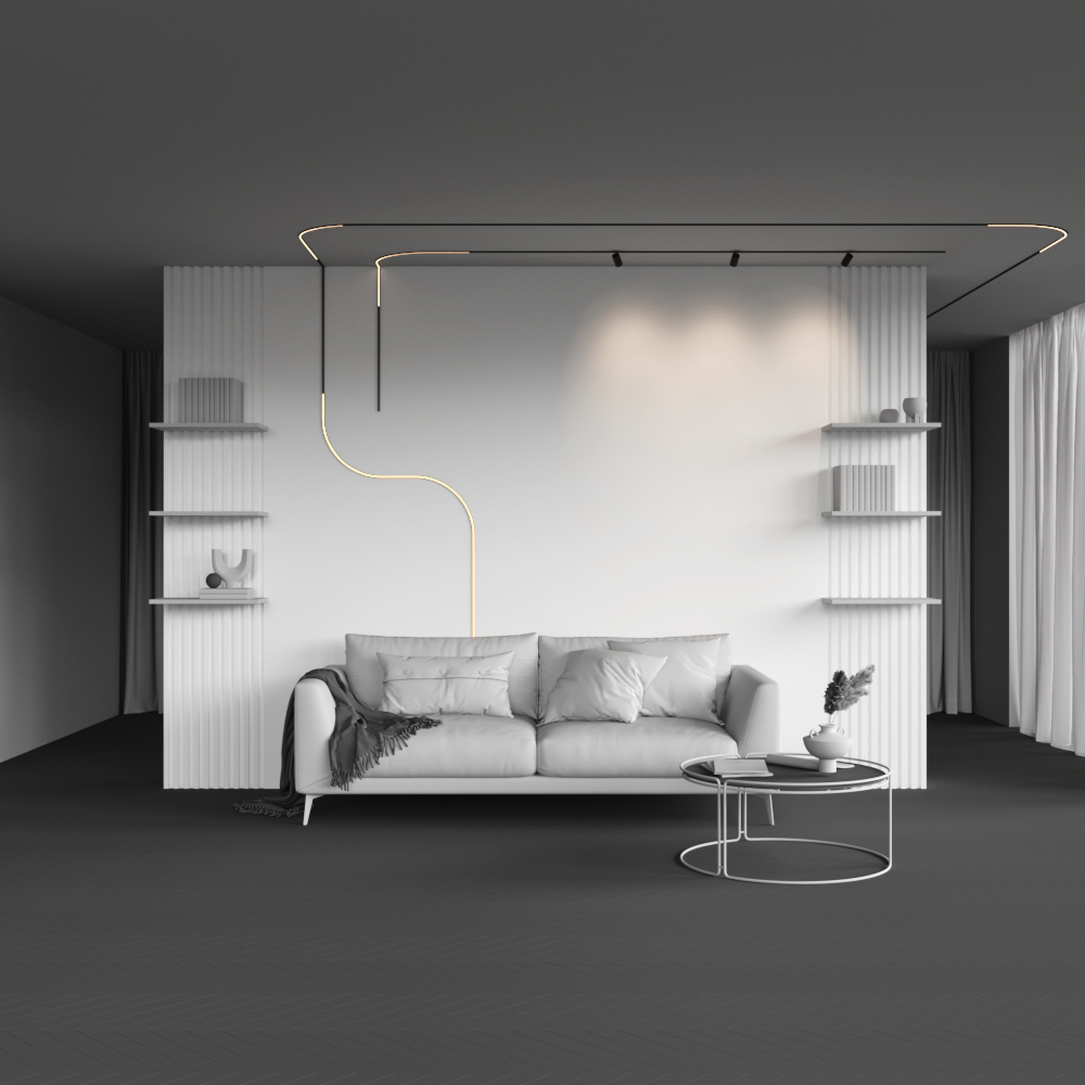 Трековый светильник Maytoni Flex Levity 2700К 8Вт 1м TR186-1-8W2.7K-B в интерьере